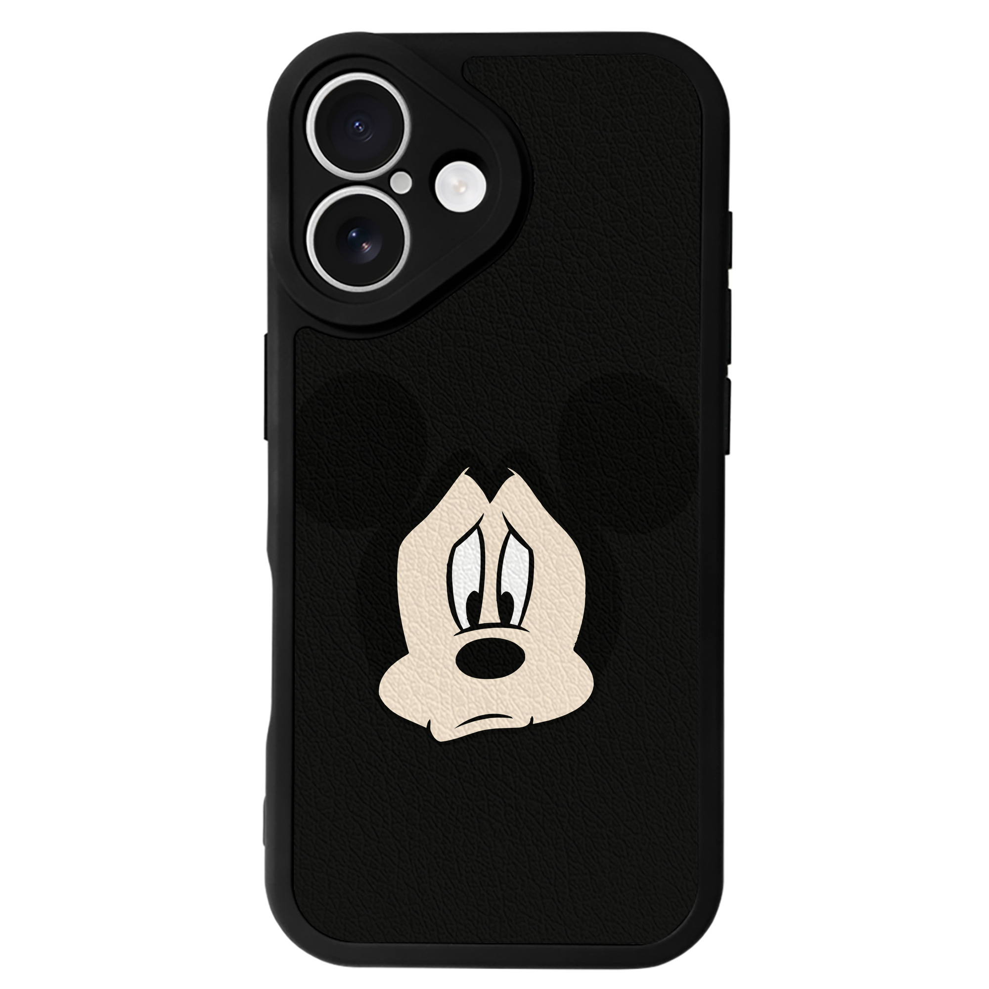 （画像用） ミッキーマウス Mickey Mouse 【iPhone 16シリーズ対応】シリコンスマホケース（レザー調） 材質：シリコン
